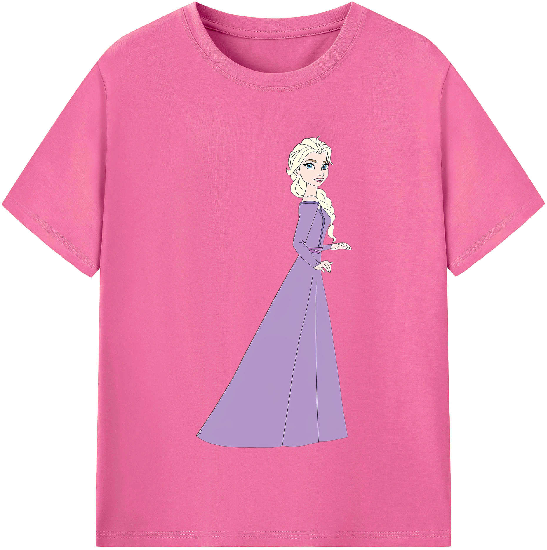 （画像用） アナと雪の女王 アンナ エルサ Frozen Anna Elsa レディースカジュアルプリントTシャツ（綿100％）